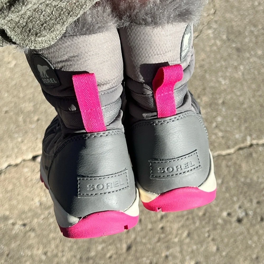 Sorel Gray and Pink Winter Waterproof Boots